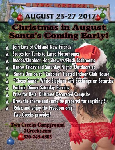 Christmas in August, August 25 - 27