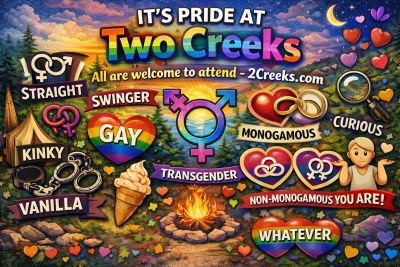 Pride at 2Creeks!! Weekend, Friday to Sunday, June 5 – 7, 2026